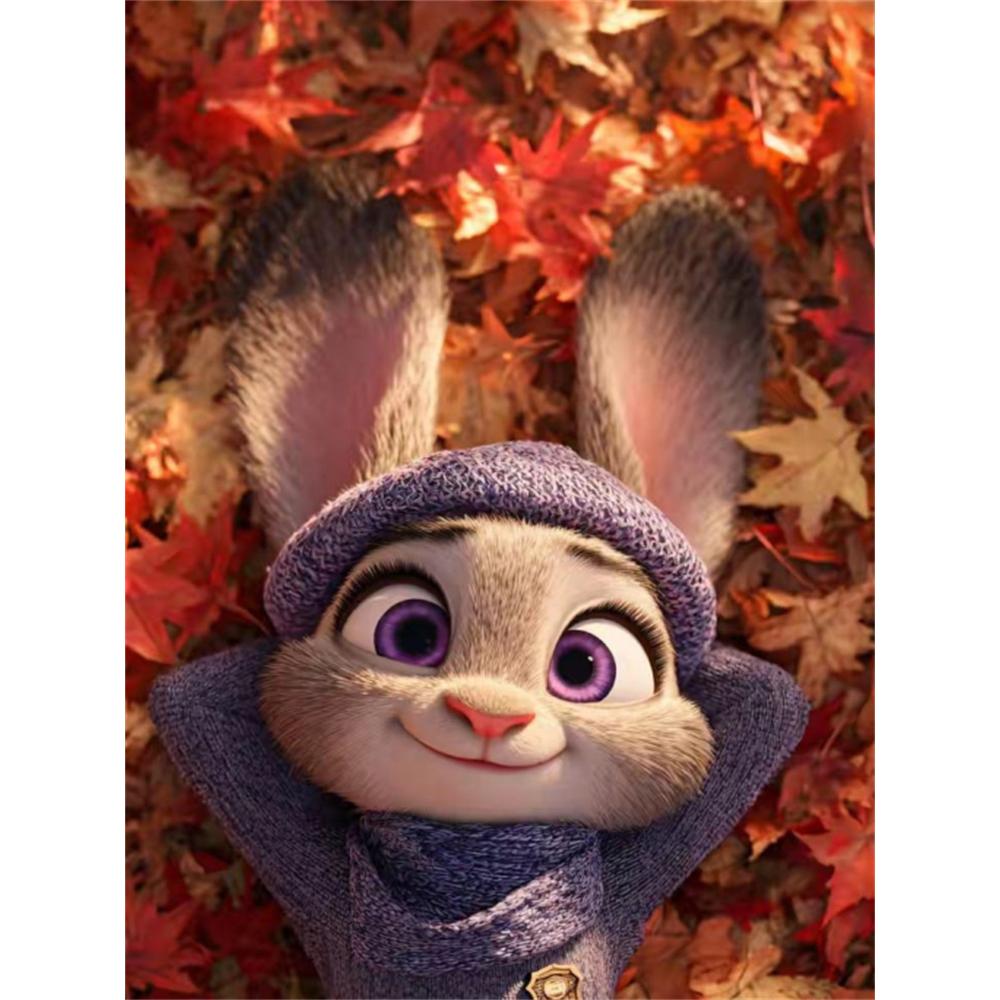 

Disney 5D DIY Diamond Painting Zootopia Autumn Healing Illustration Cartoon Full Diamond Mosaic Art Wall Decoration Set Round 20x30cm