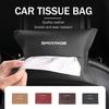 AJN2 Leather Car Tissue Storage Bag Back Seat Hanging Tissue Box For Sportage Rio Ceed Niro Soul Stonic Proceed Sorento