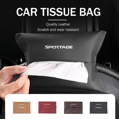 ASP1  Leather Car Tissue Storage Bag Back Seat Hanging Tissue Box For Sportage Rio Ceed Niro Soul Stonic Proceed Sorento