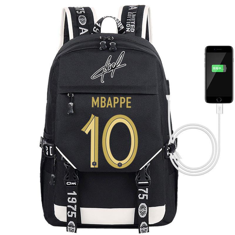 Large Capacity Football Backpack Mbappe School Bag Neymar Signature Backpack
