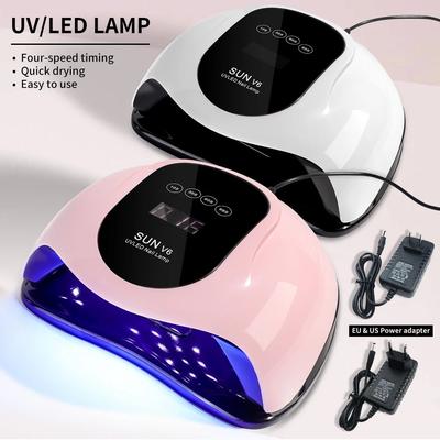 SUN V6 UV LED Nail Lamp for Manicure 128W Gel Polish Drying Machine with Large LCD Touch Professional Smart Nail Dryer