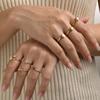 Chic Black White CZ Stone Wedding Rings for Women, Dainty Gold Color Stainless Steel Engagement Bands Ring Anniversary Jewelry