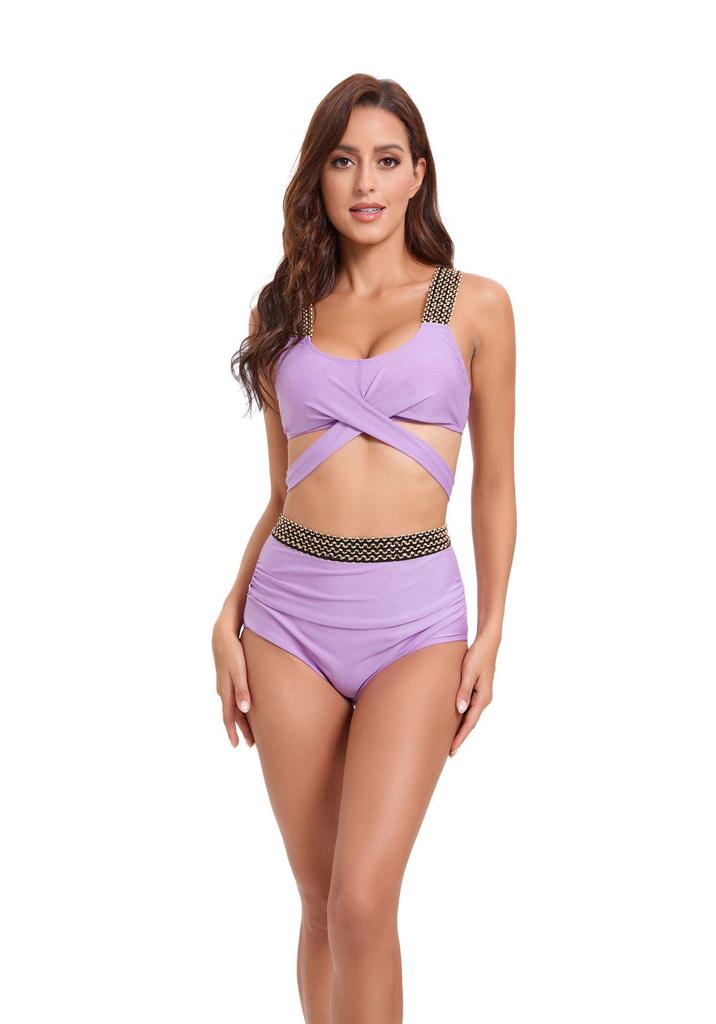 2026 European & American Sexy Cross Backless Two-Piece Bikini for Women