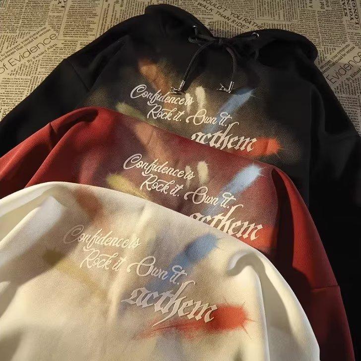 

Мужская толстовка с капюшоном весной и осенью, свободная и модная универсальная куртка с буквенным принтом, мужская толстовка с длинными рукавами, повседневный топ 3XL белый