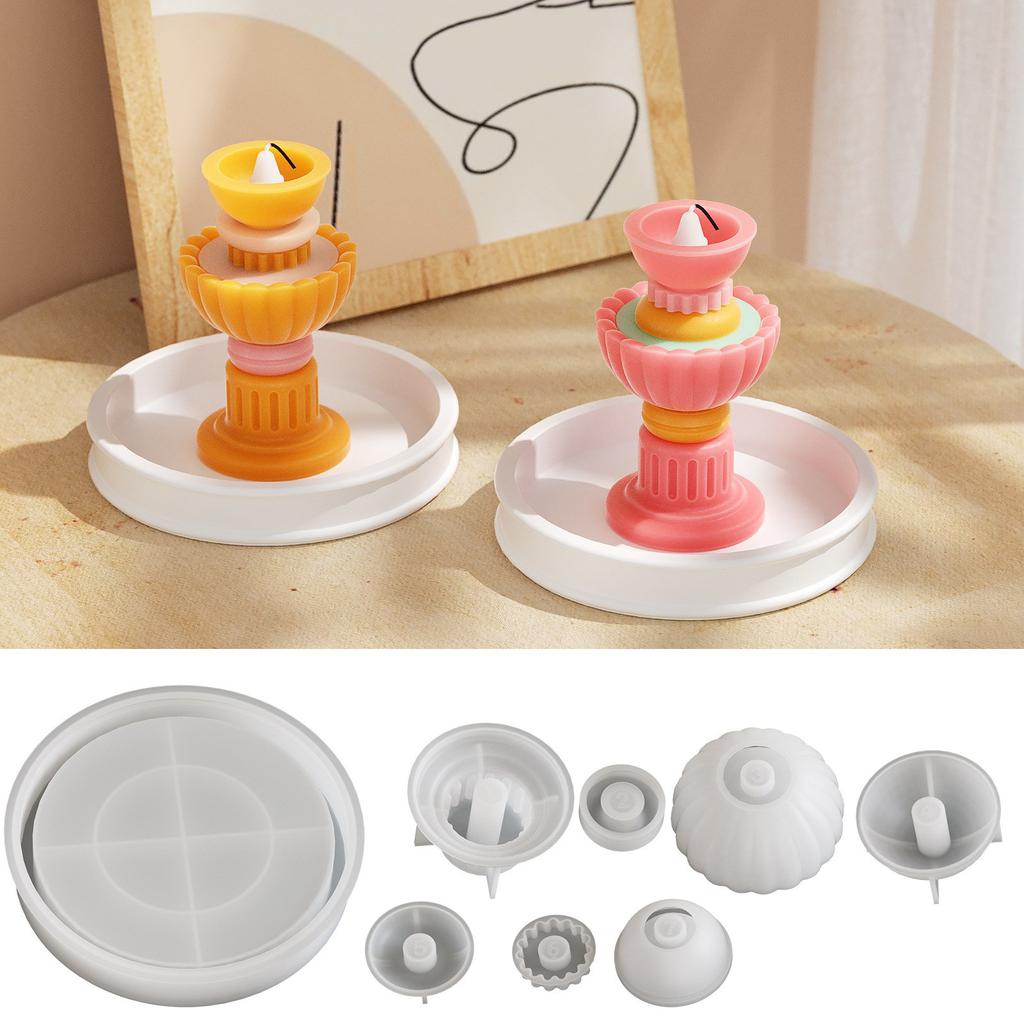 Silicone Candle Molds Crafting Molds Unique Candlestick Moulds Silicone Texture Perfect for Home Decors and Celebration