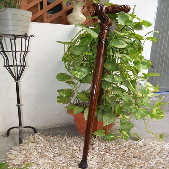 Horse Wooden Hand Carved Cane Traditional Hand Carved Walking Stick with Brown Polished Finish