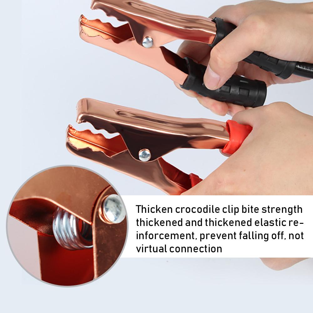 2.2m Car Emergency Battery Cable Heavy Duty Auto Battery Jumper Cables 500A Booster Cable Double-ended with Clamp for SUV Trucks