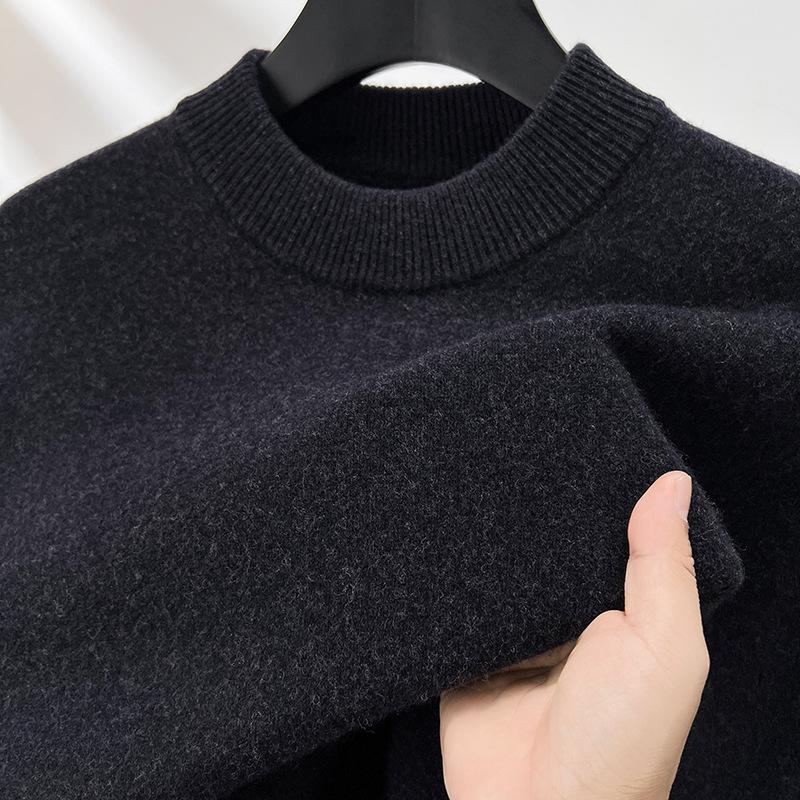 Men's Winter Australian Wool Half-High Collar Sweater – 100% Pure Wool, Thick and Warm.
