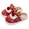 Christmas Elk Plush Slippers Furry Reindeer Slipper Comfortable Soft Couple Slippers Anti Slip Cartoon Elk Slides for Men Women