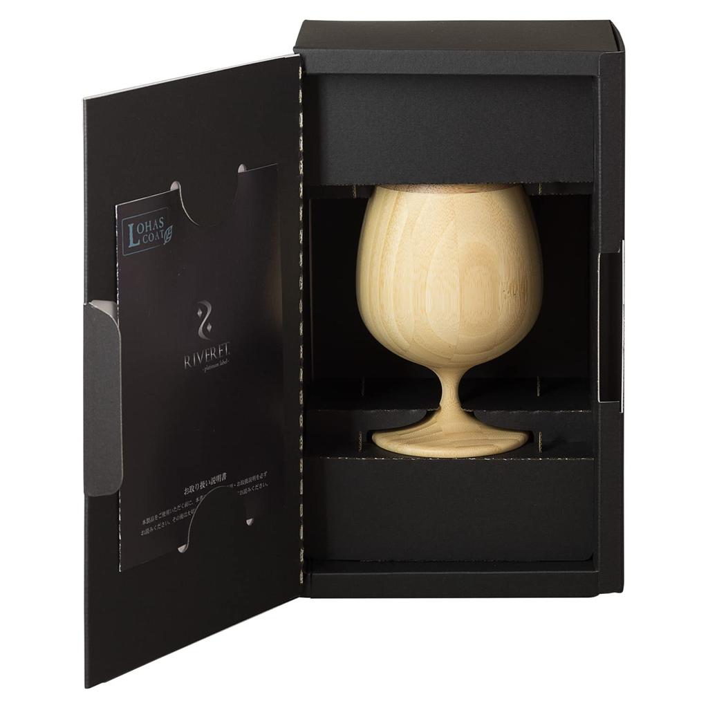 RIVERET Brandy Vessel Glass, 250ml, Bamboo, Dishwasher Safe, White, RV-117W