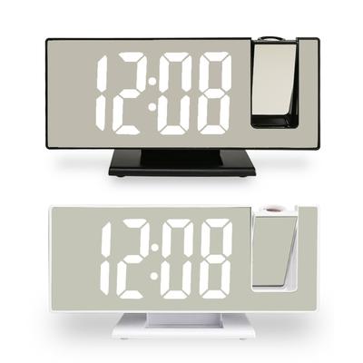 Digital Clock Temperature Display with Projection and Mirror Alarm Clock for Bedroom Easy To Set with Projection