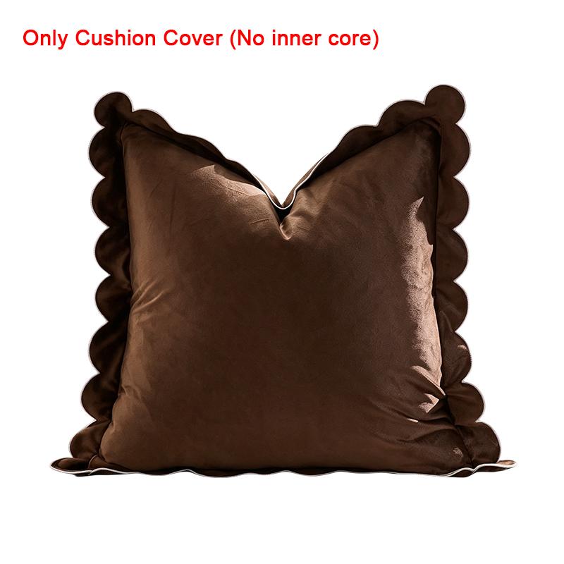 1PC Case Soft Accent Cozy Sham Elegant Cushion Cover Ruffled Pillow Solid Scalloped Edge Multiple colors