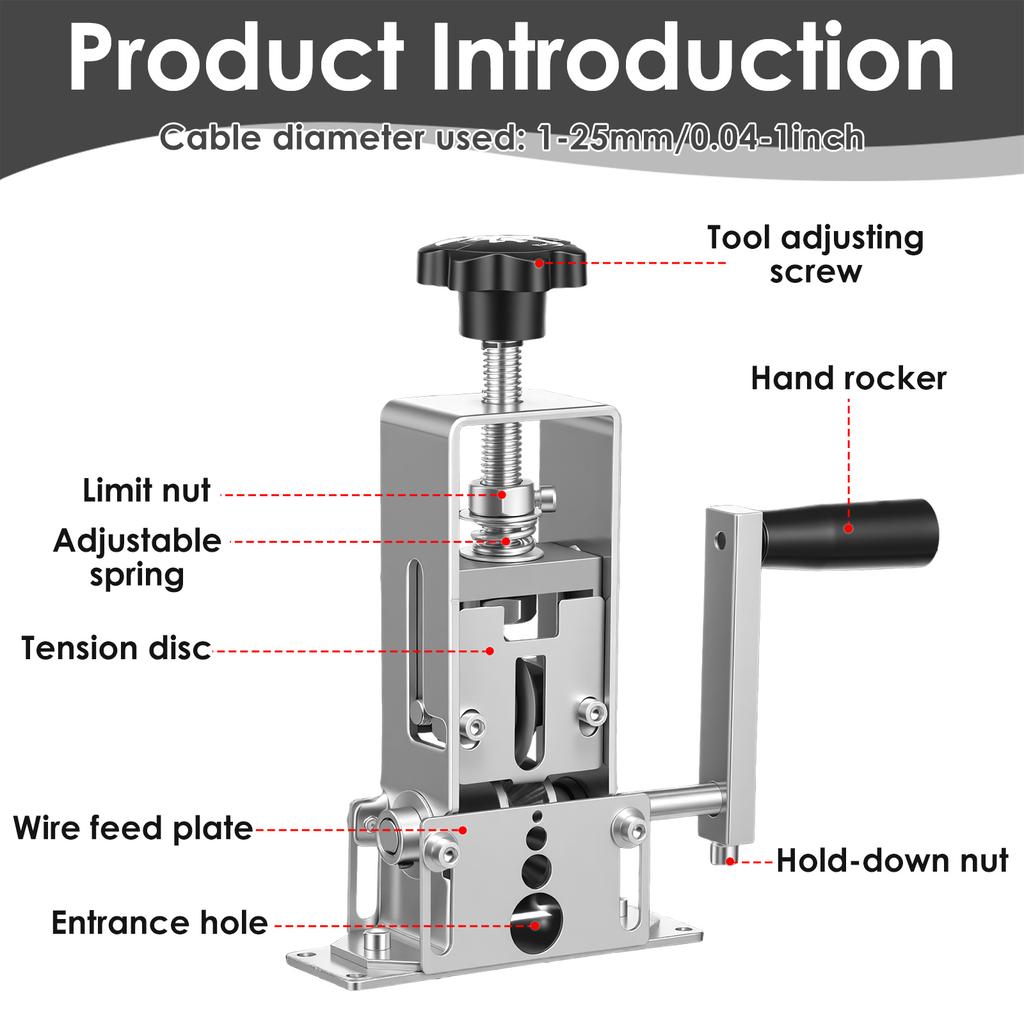 Manual Wire Stripping Machine Hand Crank Wire Stripper Portable Drill Driven Cable Stripper Machine for Scrap Copper Recycling