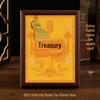 2025 Auspicious Open Wealth Photo Frame with Golden Key, Solid Wood Entrance Foyer, Zodiac Animals, Five Roads to Attract Wealth.