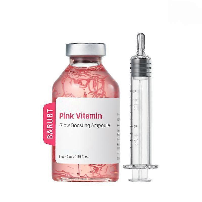 Pink Vitamin Glow Boosting Ampulle Kollagen-Peptide, Kupfer-Peptide & Vitamin B12 Serum mit 10 Hyaluronsäuren, Hellt auf & Pflegt die Haut, 40ml 1PCS
