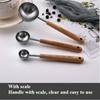 1pc Stainless Steel Measuring Spoon, Wooden Handle Milk Powder Spoon, Non-Stick Powder and Non-Rust Seasoning Measuring Spoon