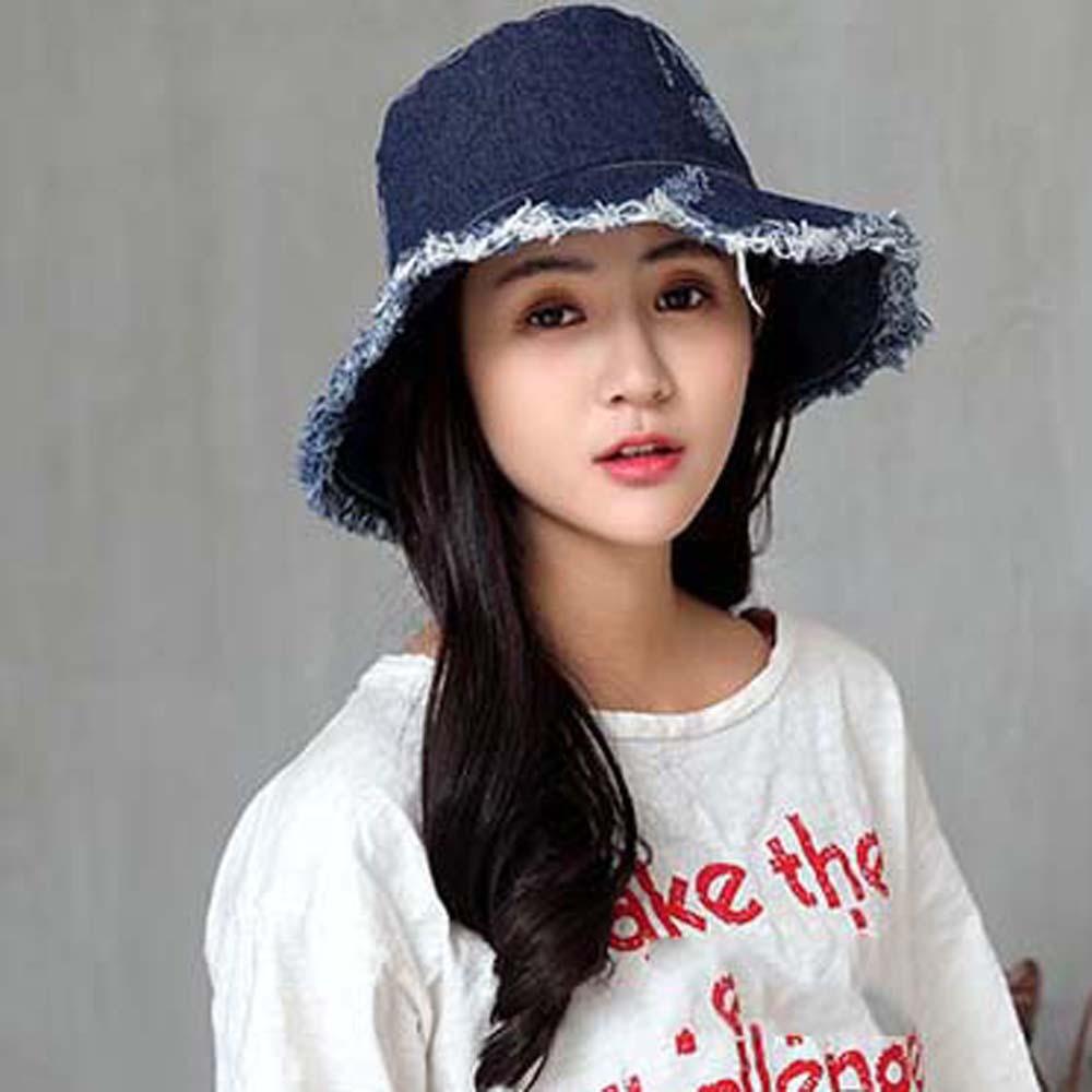 Lightweight Shabby Fisherman Hat Retro Sun Protection Basin Cap Soft Denim Bucket Hats Men