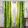 Bamboo Ink Red Sun Pattern High Shading Curtains Different Styles of Bamboo Style  Drape Clackout  Living Room Bedroom Curtain