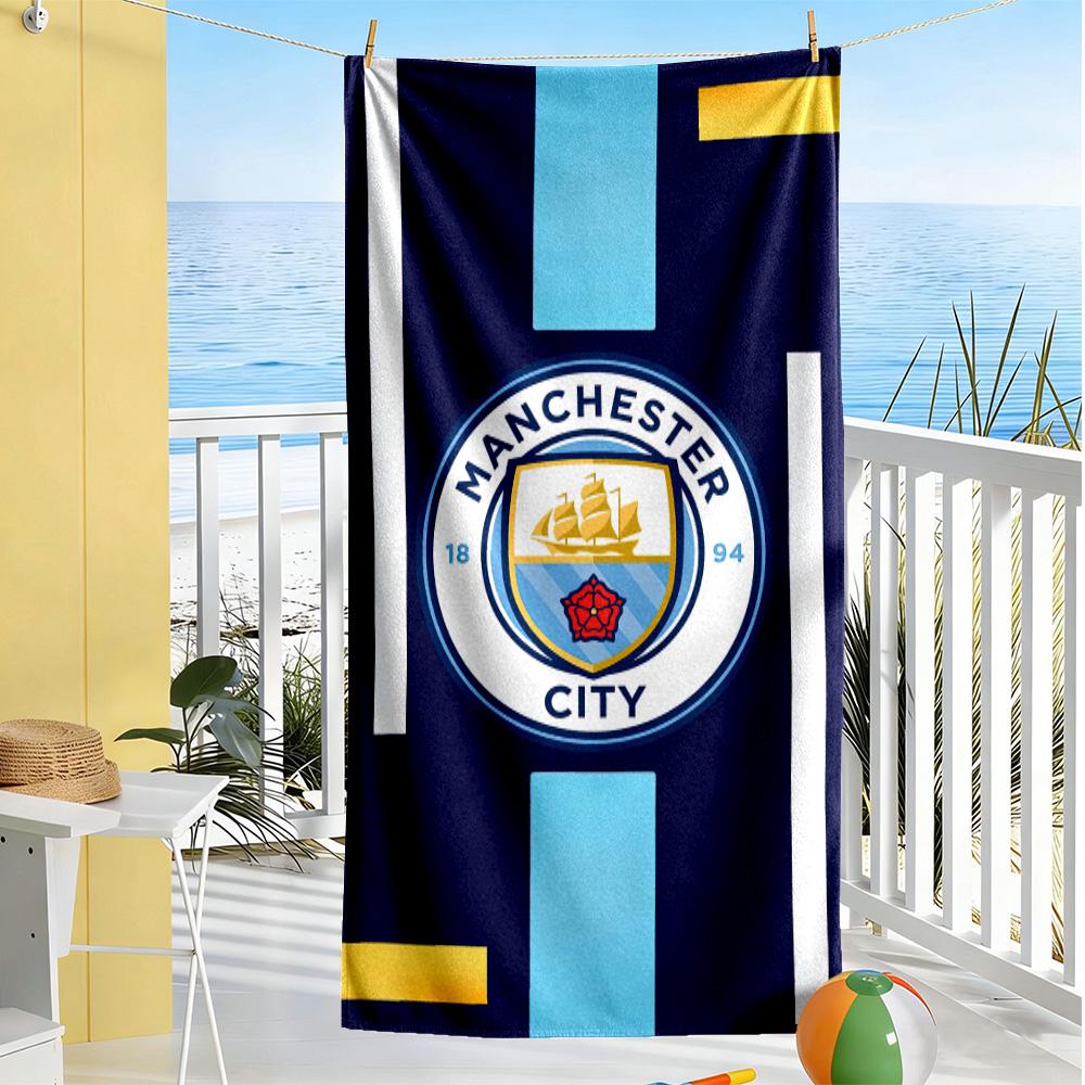 Love Manchester City Fc Beach Towel Super Soft Microfiber Quickdry Fabric Comfortable Lightweight