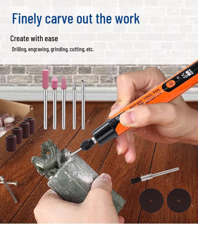 Handheld Electric Grinding Pen with Light & Digital Display for Carving, Polishing & Drilling