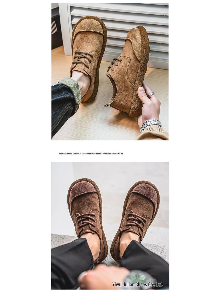 Men's Top Grain Leather Casual Shoes - 2025 Summer Edition, Big Toe Genuine Leather, Breathable Non-slip Soft Sole.