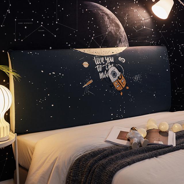 Ins Bed Headboard Cover Elastic Spandex All Inclusive Bed Head Cover Washable Bed Back Dustproof Protector Cover Home Decor