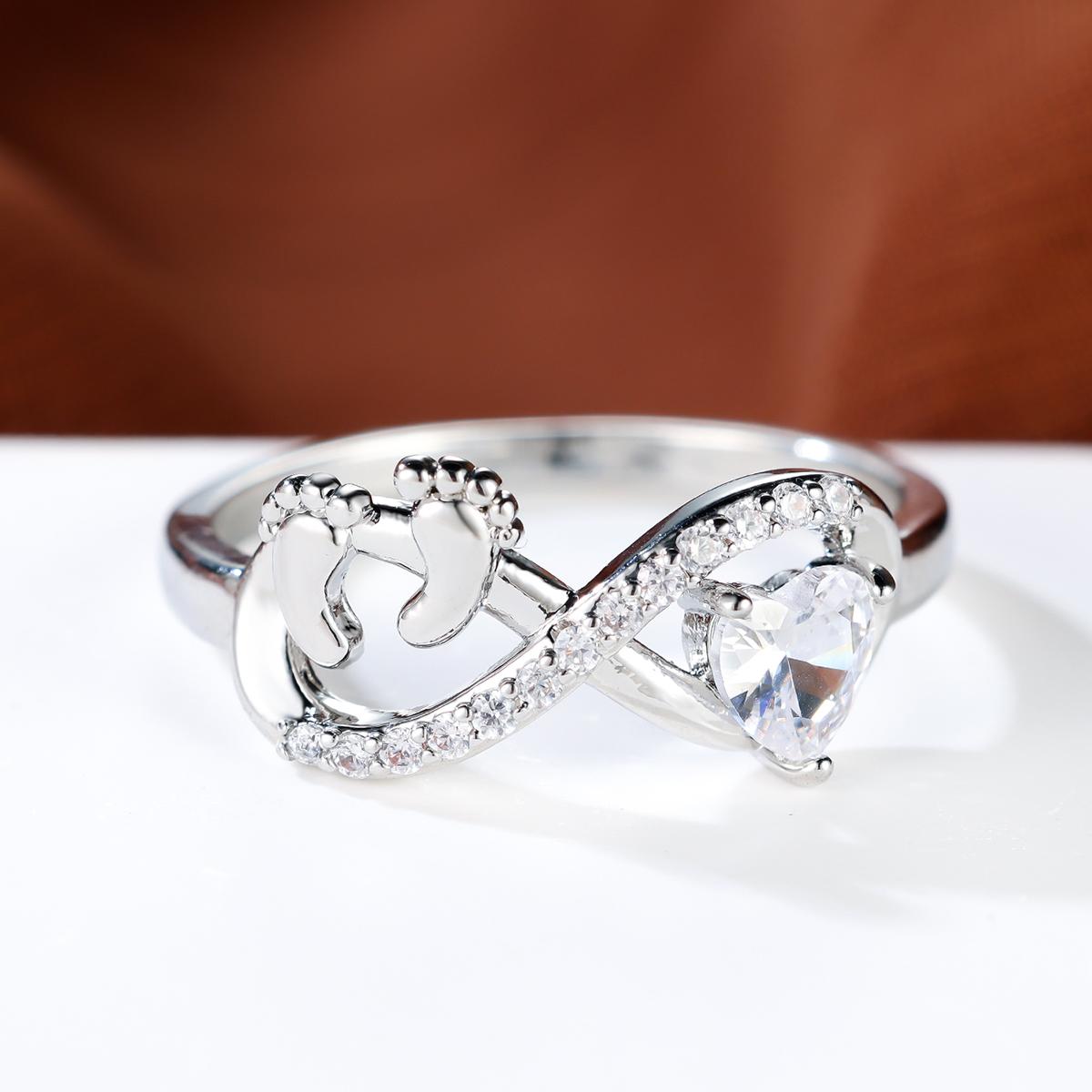 

Изысканный белый циркон в форме сердца, кольцо с крестом, женское кольцо-обещание, индивидуальное ювелирное изделие для вечеринки, подарок 10 белый