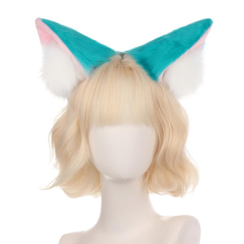 Handmade Plush Cat Fox Ear Headband Cosplay Anime Convention Costume Accessory
