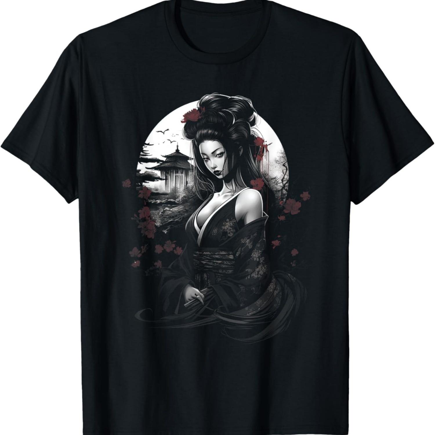 

Japanese Cyberpunk Women Geisha T-Shirt(4) S чёрный