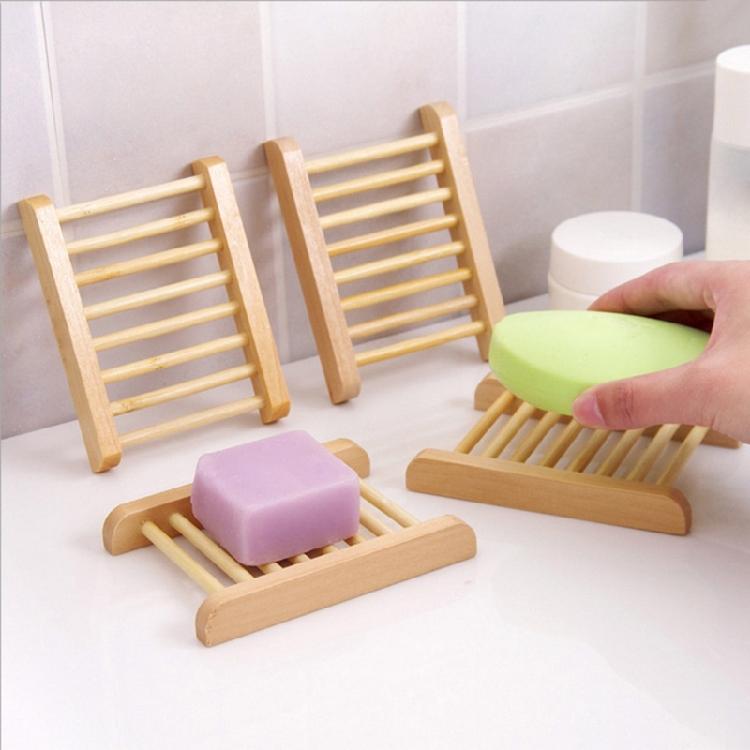10Pcs Natural Wood Soap Dishes Portable Soap Tray Storage Holder for Bath Shower