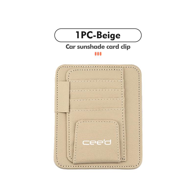 Car Sun Visor Organizer Multi-Pocket Business Card Storage Accessory For KIA Cerato Proceed Venga Stonic Picanto Sorento Stinger