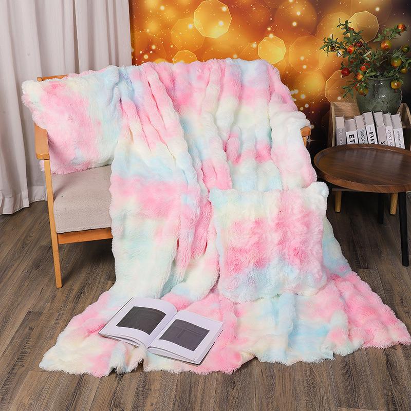 Tuscany Dual-Sided Ultra-Thick Rabbit Fur Blanket: Autumn/Winter Velvet Nap Quilt