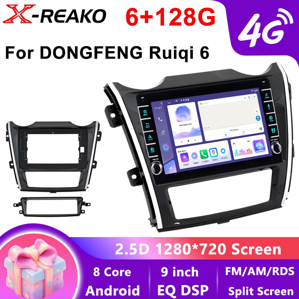 Android autorádio 2 DIN 10,1 palce Carplay Android Auto přehrávač pro Dongfeng Ruiqi 6 2019~2022 BT FM WIFI+4G 8jádrový RDS Podpora AHD kamery