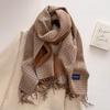 Autumn and winter new versatile scarf women's thickened woven thick beard fringed warm scarf imitation cashmere shawl