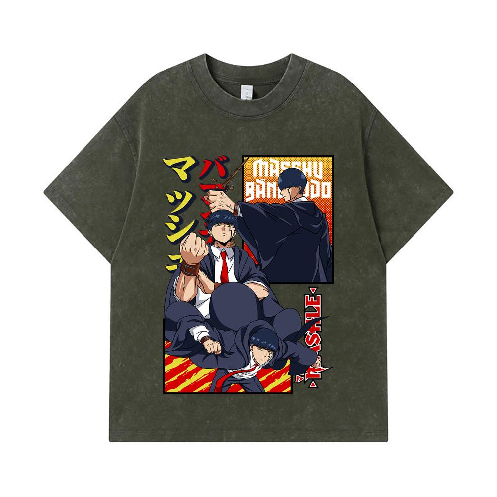 275 GSM Gewaschene T-Shirts 100% Baumwolle Mashle V3 Mash Druck Unisex Schweres Baumwoll-T-Shirt