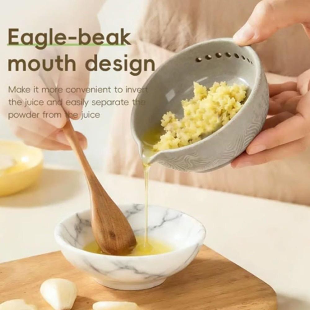 Ceramic Ginger Grater Grinding Tool Ginger Puree Grinder Cleanable Food Grinding Bowl  Garlic