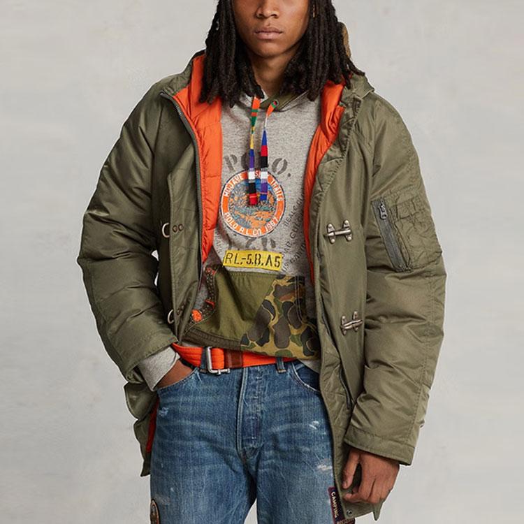 Polo Ralph Lauren SS23 Solid Color Parka Hooded Down Jacket Men Outerwear Green MNPOOTW12820060-300