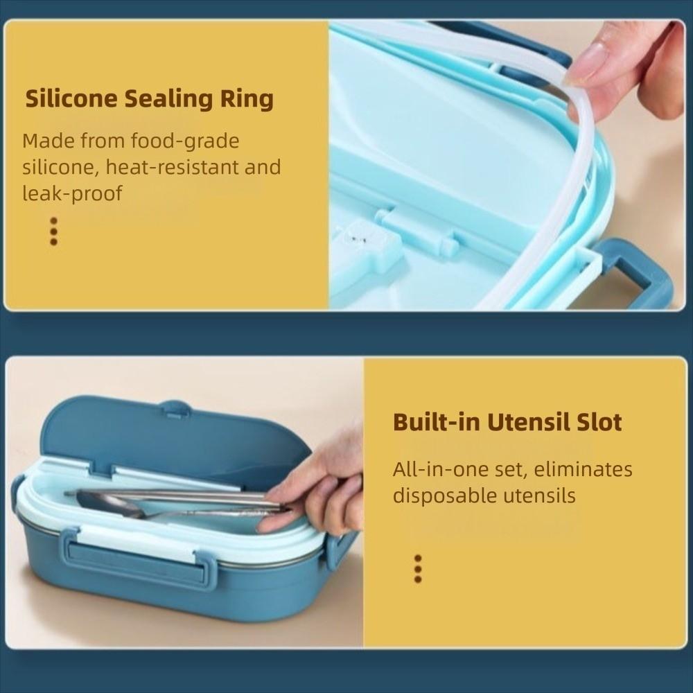 Insulated 4 Compartment Lunch Box Large Capacity Divided Food Storage Container  Worker