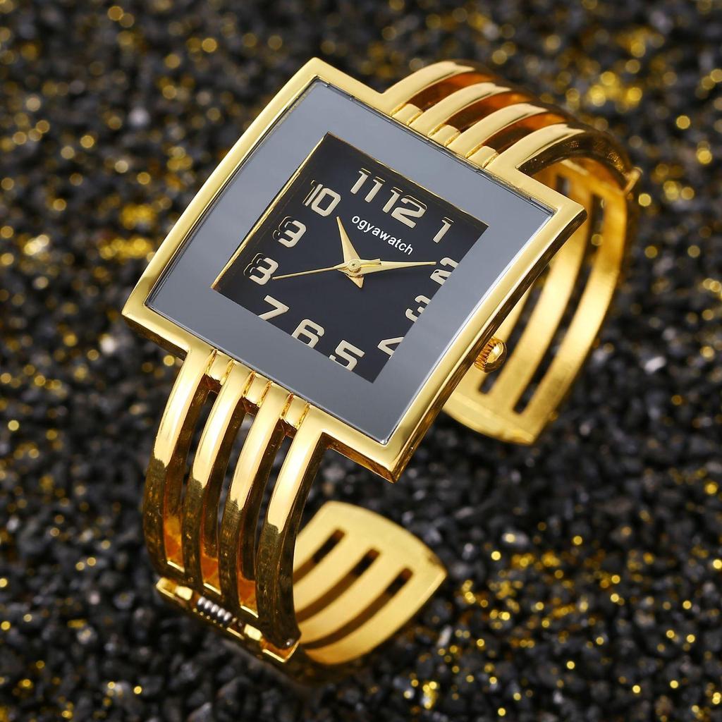 New Fashionable Women's Bangle Watch Ladies' Square Watch Stainless Steel Watch Women Quartz Watches