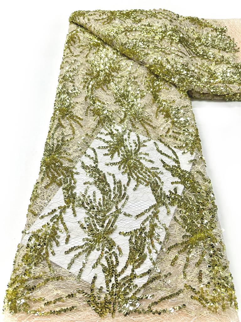 Wholesale African Sequins Lace Fabrics 2026 Nigerian French Sequins Net Lace Fabric For Women Dress Wedding High Quality 5Yards