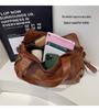 Women's High-End Versatile Korean Tote Bag - Brown Solid Color, Large Capacity, Single Shoulder Fashion Style