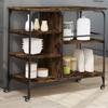 VidaXL Kitchen Trolley, Shelf with Wheels, Service Cart, Indoor Living Room Bathroom Storage Furniture, Oak 842383