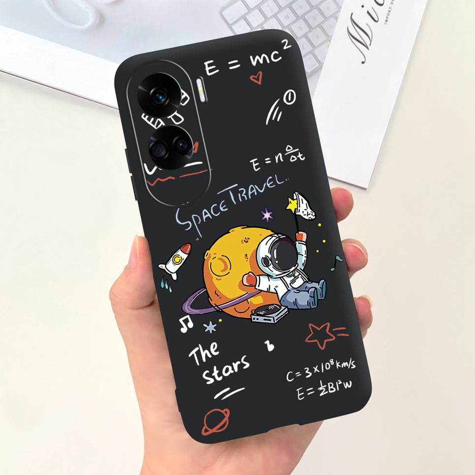 For Funda Honor 90 Lite Case Honor 100 Pro Honor100 5G Back Cover Astronaue Cow Pattern Etui Soft Silicone Huawei Honor90 Lite