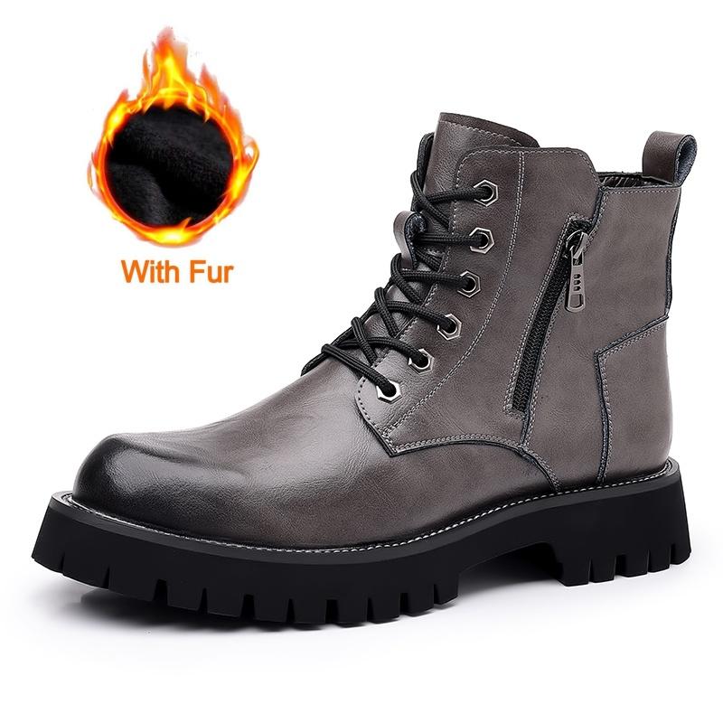 

Британский стиль Мужские классические повседневные кожаные ботинки челси Новые модные уличные ботинки с толстой подошвой Высококачественная обувь с высоким верхом 44