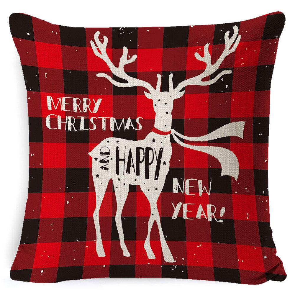 New Christmas Pillow Cover Four-piece Set Pillow Cushion Office Lumbar Backrest Decorative Backrest