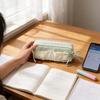 Canvas Pencil Case With Cloud Design For Students And School Supplies