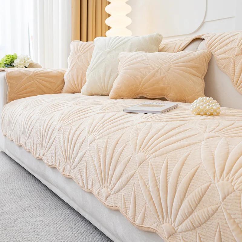 Sofa Cushion Four Seasons Universal Plush Cushion Cream Wind Non-Slip Anti-Cat Scratch Sofa Cover Cover Cloth Towel
