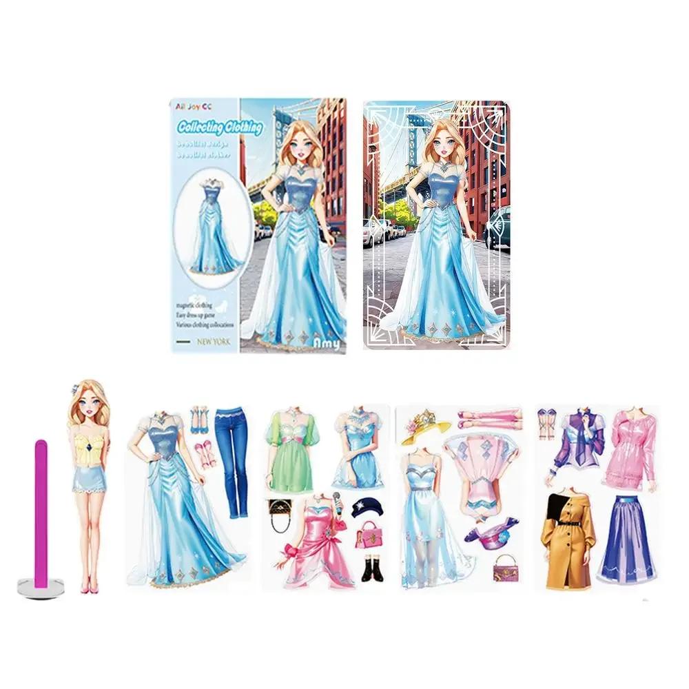 Dress Up Paper Doll Magnets Kreative Prinzessin Dolls Dress Up Paper Puzzles Set | Pretend Princess Magnetisches Spielset für Mädchen