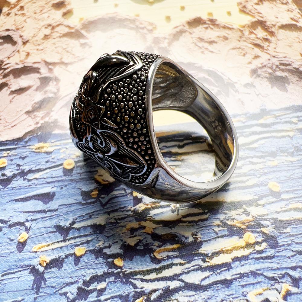 Blackened Lily Skull Ring Europe Vintage Jewelry Fine Jewerly Gift For Men Women In 925 Silver