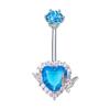 Fashion Butterfly Heart Belly Button Ring Shiny Zircon Navel Piercing Ring For Women Sexy Body Jewelry Accessories Gifts